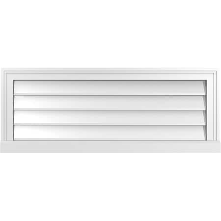 Ekena Millwork Vertical Surface Mount PVC Gable Vent w/ 2"W x 2"H , Brickmould Sill Frame, 36"W x 14"H GVPVE36X1403SN